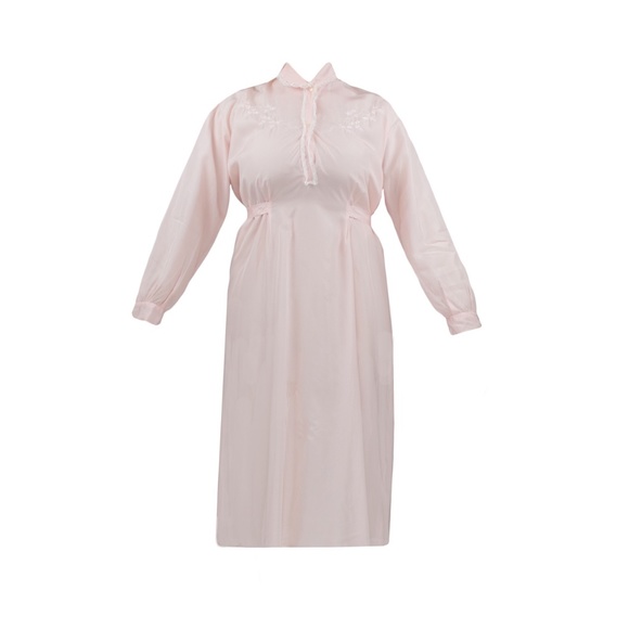 Vintage Lingerie Pastel Pink Silk Peignoir Slip - Picture 1 of 4